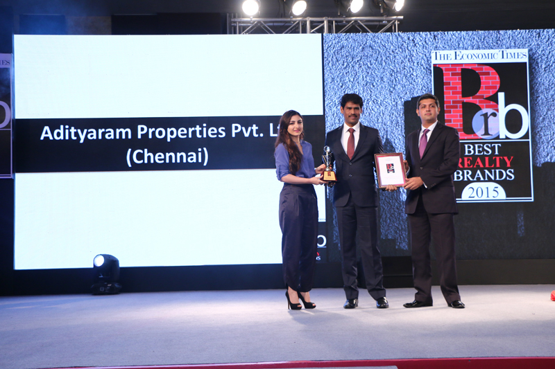 Adityaram Properties Pvt Ltd has been awarded the Best Realty Brands 2015 by The Economic Times