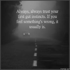 Always Trust Your Instinct!